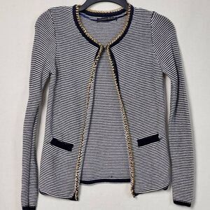 Atmosphere XS Navy Stripe Cardigan Sweater